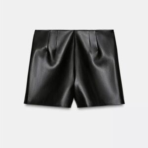 Zara Faux Leather High Waisted Shorts - NWT